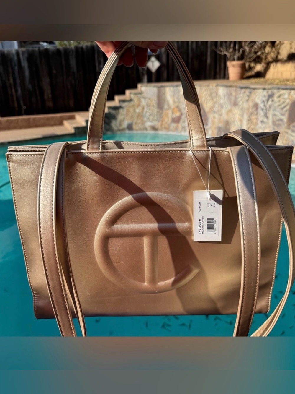 NWT Telfar Medium Shopping Bag Gold Metallic w/ Dust Bag NWT